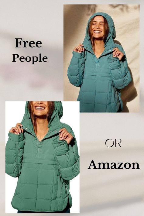 Packable Puffer Jacket Women, Women’s Puffer Jacket, Hooded Puffer Quilted Jacket For Fall, Casual Winter Packable Puffer Jacket, Women’s Winter Jacket, Free People Jacket Outfit, Packable Clothing, Free People Puffer Jacket, Free People Pullover