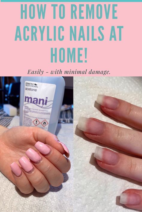 How To Soak Off Acrylic Nails At Home, Soak Off Acrylic Nails, Take Off Acrylic Nails, Nails After Acrylics, Remove Acrylics, Dip Manicure, Remove Acrylic Nails, Acrylic Nails At Home, Nail Soak