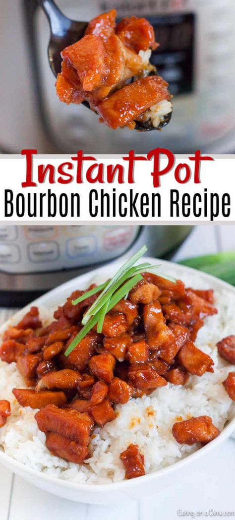 Instant Pot Bourbon Chicken, Pressure Cooker Chicken Breast, Honey Bourbon Chicken, Easy Veggie Side Dish, Bourbon Chicken Recipe, Honey Bourbon, Chicken Recipes Boneless, Bourbon Chicken, Garlic Chicken Recipes