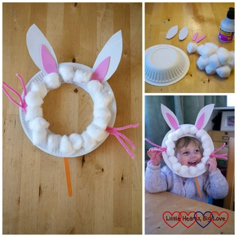 Paper plate bunny rabbit masks - Easter crafts for toddlers and preschoolers - Little Hearts, Big Love Preschoolers Crafts, Preschool Easter, Easter Crafts For Toddlers, Easter Preschool, Crafts For Toddlers, Daycare Crafts, Crafts Easter, Daycare Ideas, Easter Art