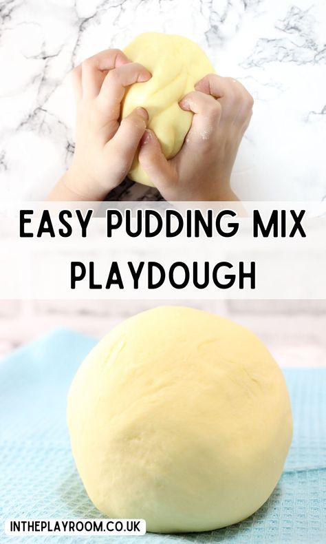 Pudding Playdough, Edible Playdoh, Easy Playdough Recipe, Edible Playdough, Diy Playdough, Easy Puddings, Pudding Flavors, Edible Crafts, Pudding Cups