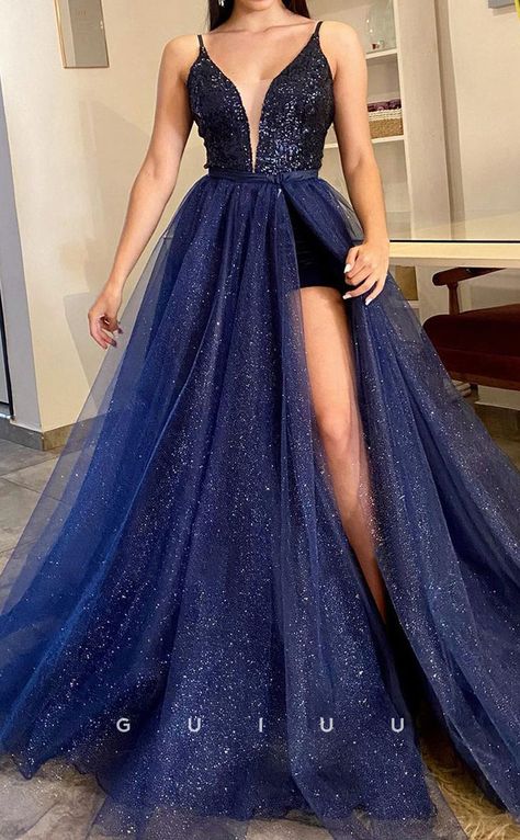 Evening Dresses – Page 4 – GUIUU Split Prom Dresses, Robes Glamour, Skirt Tulle, Detachable Skirt, Princess Prom Dresses, Ball Gowns Princess, Beach Wedding Dress Boho, Long Sleeve Prom, Dress Homecoming