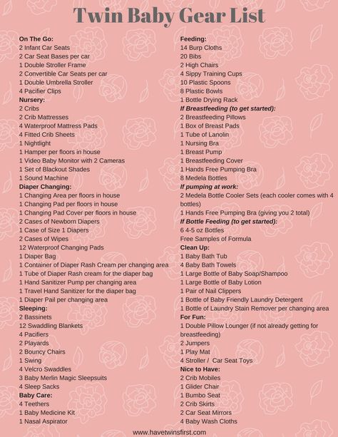 The #1 Twin Baby Gear Registry Checklist | Have Twins First Twin Nursery Boy And Girl, Twin Baby Registry Checklist, Twin Products, Twin Baby Shower Ideas, Twin Registry, Twin Baby Gear, Twins Boy And Girl, Nursery Checklist, Raising Twins