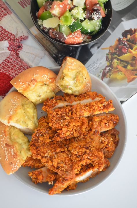 Baked Doritos Crusted Chicken Doritos Crusted Chicken, Dorito Crusted Chicken, Bread Cutlet, Doritos Chicken, Shake N Bake Chicken, Mediterranean Pasta Salad, Crispy Chicken Breast, Dorito Chicken, Breaded Chicken Recipes