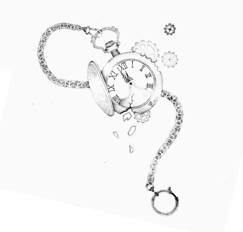 Tattoo Ideas Pocket Watch, Fob Watch Tattoo Design, Pocket Watch With Chain Tattoo, Clock With Chain Tattoo, Fine Line Pocket Watch Tattoo, Time Capsule Tattoo Ideas, How To Draw A Pocket Watch, Small Pocket Watch Tattoo, Vintage Pocket Watch Tattoo