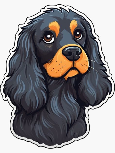 Tan Cocker Spaniel, Collage Book, Cartoon Black, Dog Tattoos, Animal Cards, Cocker Spaniel, Dog Art, Black And Tan, Spaniel