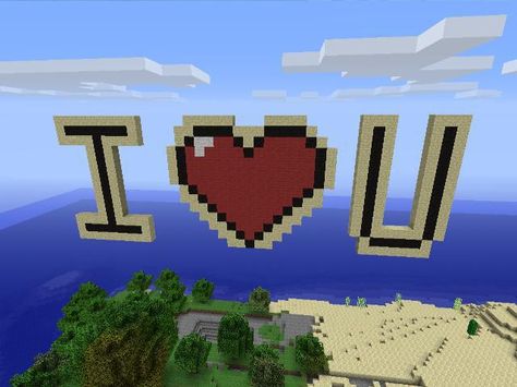 Minecraft love <3 Love Minecraft, Minecraft World For Boyfriend, Cute Valentine Minecraft Builds, Minecraft Love Builds, Minecraft Love, Minecraft Valentines Build, Minecraft Life Heart, Minecraft Heart Wood Blocks, Valentines Day Minecraft