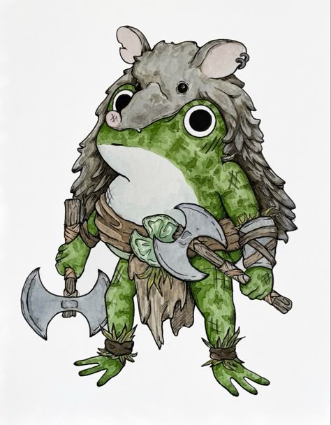 Barbarian Dnd, Frog Things, Froggy Stuff, Frog Tattoo, Frog Illustration, Frog Art, Illustration Watercolor, Animal Sketches, Cute Frogs