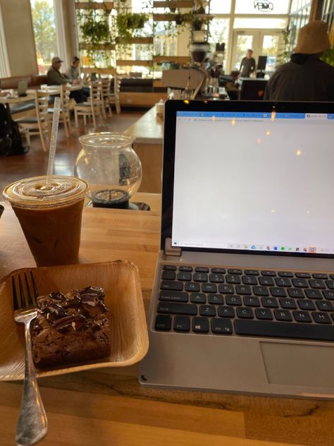 Working From A Coffee Shop, Laptop In Cafe Aesthetic, Writing In A Coffee Shop, Work In Coffee Shop Aesthetic, Coffee Shop Working Aesthetic, Working In Coffee Shop Aesthetic, Cafe Laptop Aesthetic, Writing In Coffee Shop, Coffee Shop Laptop Aesthetic