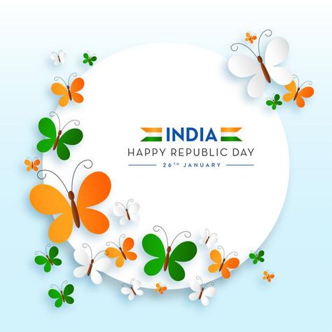 75th Republic Day, 75th Republic Day India, Tricolor Background, Happy Republic Day India, Color Paper Crafts, Selfie Booth, Independence Day Drawing, Festival Illustration, Republic Day Indian