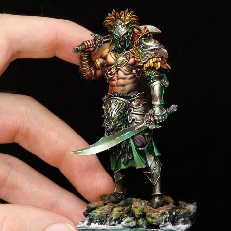 Miniature Figures Fantasy, Fantasy Figurine, Model Painting, Warhammer Figures, Warhammer Paint, Fantasy Figures, Dungeons And Dragons Miniatures, Digital Sculpture, Dnd Miniatures