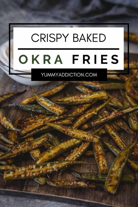 Crispy Baked Okra, Okra Appetizers, Okra Side Dish, Dehydrated Okra, Side Dish Healthy, Okra Chips, Crispy Okra, Veggies For Dinner, Easy Veggies