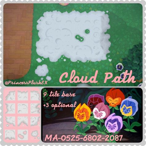 Acnh Cloud Path Design, Acnh Clouds Design, Cloud Path Acnh, Acnh Cloud Island, Cloud Core, Acnh Idea, Pink Island, Acnh Design, Acnh Codes