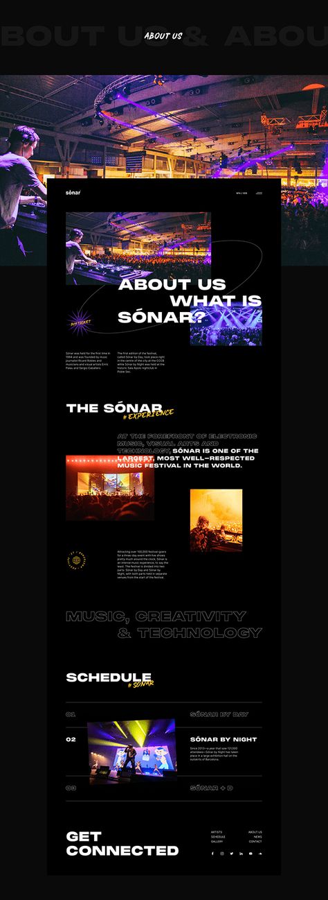 Sónar - Music Festival on Behance Music Festival Website Design, Music Festival Website, Festival Website Design, Festival Website, Techno Festival, Wireframe Website, Music Web, Techno Music, Music Fest