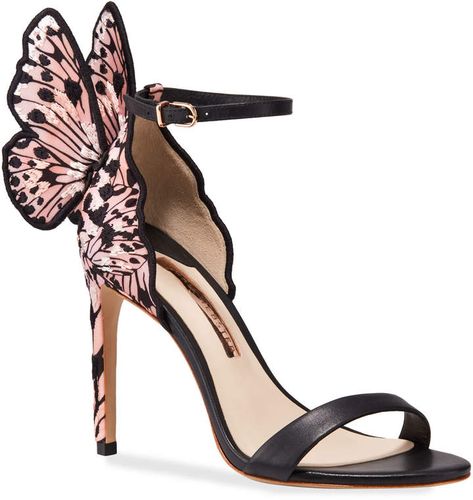 Sophie Webster Shoes, Sophia Webster Chiara, Butterfly Heels, Sophia Webster Shoes, Butterfly Shoes, Satin Sandals, Creative Shoes, Stylish Heels, Embroidered Butterfly