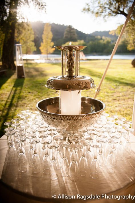 Gorgeous wedding champagne fountain at LePlatt's Pond weddings! @ragsdalephoto… Champagne Fountain Wedding, Champagne Waterfall, Palm Royale, Champagne Fountain, Pond Wedding, Wedding Champagne, Golden Birthday, Friends Wedding, Lodge Wedding