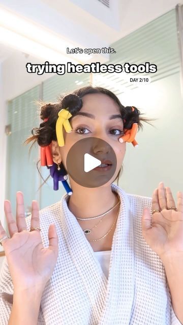 Dimpy Munparia on Instagram: "Tried Flexi Rods for Heatless Curls. 

[flexi rods, flexi rods curls, flexible curling rods, Heatless curls, overnight curls, Heatless hair ]" How To Curl Hair Overnight Without Heat, Heatless Curls Overnight Twists, How To Use Flexible Curling Rods, How To Use Flexi Rods On Straight Hair, Heatless Curls Overnight Flexi Rods, Hair Rods Curls Hairstyles, Curling Rods Tutorial, Heatless Curls Medium Length, How To Use Flexi Rods