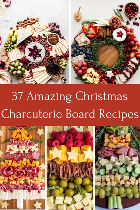 37 Amazing Christmas Charcuterie Board Recipes That Will Make The Party - Life on Kaydeross Creek Charcuterie Board Recipes, Christmas Meat, Christmas Cheese Boards, Board Recipes, Christmas Charcuterie Board, Charcuterie Board Meats, Christmas Charcuterie, Yummy Bites, Christmas Cheese