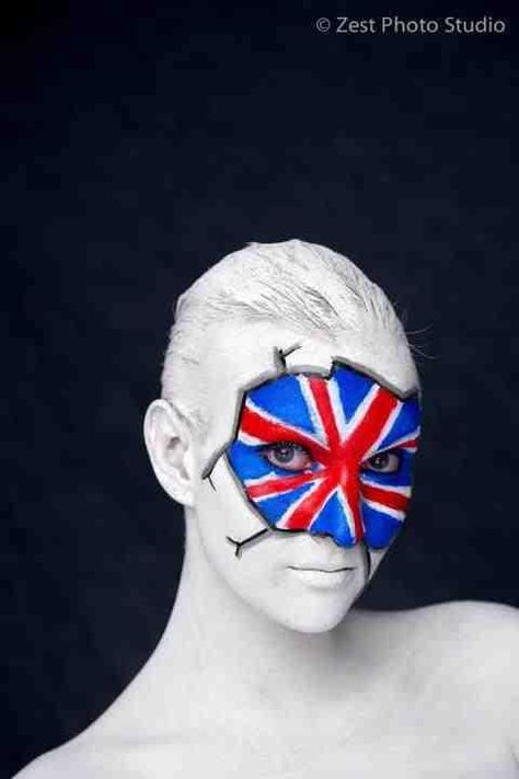 The Winner of our #MakeupMonday Competition Week 20. The image was amazing with a Lovely Union Jack Look!! #Crownbrush #UnionJack #facepaint Union Jack Makeup, Special Fx Makeup, Fx Makeup, Facepaint, Union Jack, The Winner, Body Painting, Costume Ideas, Face Painting