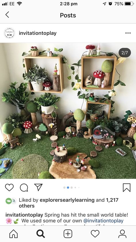 Reggio Small World, Fairy Garden Playroom, Kindy Provocations, Small World Eyfs, Nature Classroom, Tuff Tray Ideas Toddlers, Bedroom Decor Inspirations, Decorating Ideas Bedroom, Design Home Ideas