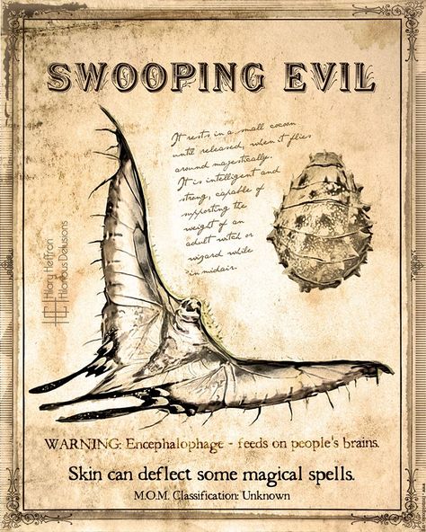 Fantastic Beasts Book, Swooping Evil, Fantastic Beasts Creatures, Harry Potter Creatures, Madara Susanoo, Harry Potter Poster, Buku Harry Potter, Harry Potter Spells, Fantastic Beast