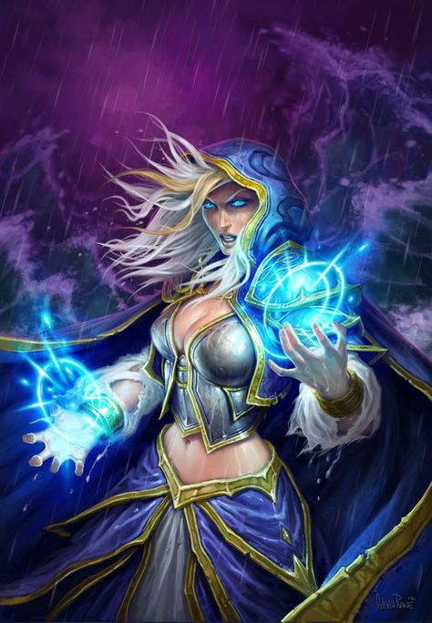 Jaina Proudmoore - Characters & Art - Hearthstone: Heroes of Warcraft Hearthstone Artwork, Hearthstone Heroes, Jaina Proudmoore, Warcraft Art, Gaming Posters, Heroes Of The Storm, Blizzard Hearthstone, Game Characters, Wow Art