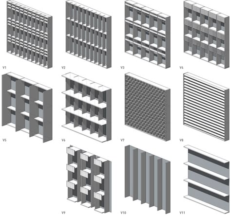 brise_soleil_study_overview | brise_soleil_study_overview_v1-11 Real Estate Development Projects, Facade Pattern, Shading Device, Facade Material, Facade Architecture Design, Study Architecture, Diagram Architecture, Building Facade, Facade Architecture