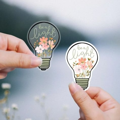 lightbulb stickers - Google Search Cute Sticker Inspiration, Trending Stickers 2023, Popular Sticker Ideas, Cricket Stickers Ideas, Where To Put Stickers Ideas, Water Bottle Stickers Ideas, Cool Sticker Ideas, Diy Sticker Ideas, Stickers Design Ideas