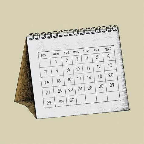 Hand-drawn desk calendar illustration | premium image by rawpixel.com Calendar Images, Calendar Sketch, Calendar Image, Calendar Drawing, Anime Calendar Aesthetic, Old Calender Aesthetic, Graphic Calendar, Calendar Illustration, Aesthetic Calendar