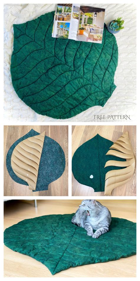 DIY Fabric Maxi Leaf Mat Free Sewing Pattern | Fabric Art DIY Play Mat Diy, Fabric Art Diy, Leaf Blanket, Fabric Sewing Patterns, Free Sewing Pattern, Sewing Tutorials Free, Diy Trends, Baby Projects, Baby Play Mat