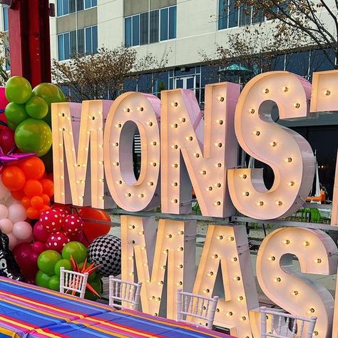 Sweet Petite Seating on Instagram: "👻Do the MONSTER MASH 👹

@balloonbombed killed it!!🎈❤️💕
Marquee letters: @alphalitcincinnati" The Monster Mash, Parade Ideas, Monster Mash, Marquee Letters, Float, Halloween, On Instagram, Instagram