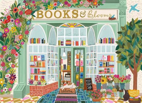 Bookshop Painting, Bookshop Drawing, Book Store Illustration, Bookshop Illustration, Bookstore Illustration, Kindle Accessories, Hours Drawing, Bloom Book, Magic Pillow