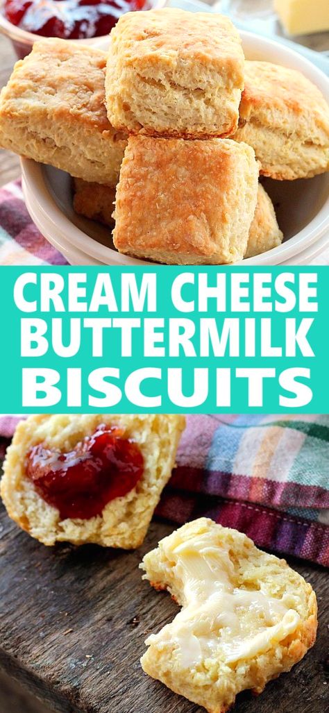 Cheese Buttermilk Biscuits, Cream Cheese Biscuits, Healthy Cream Cheese, Homemade Biscuits Recipe, Homemade Bread Recipes Easy, Buttermilk Recipes, Biscuit Rolls, Cheese Biscuits, Fall Cooking