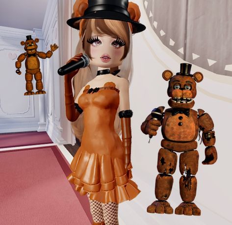 Five Nights at Freddy’s Dress To Impress Outfit, made by me do not repost Freddy Fazbear Dress To Impress, Dress To Impress Five Nights At Freddys, Game Night Dress To Impress Outfits, Game Night Dti Outfit, Game Night Outfit Dress To Impress, Game Night Dress To Impress, Five Nights Of Freddy, Game Night Outfit, Minecraft Drawings