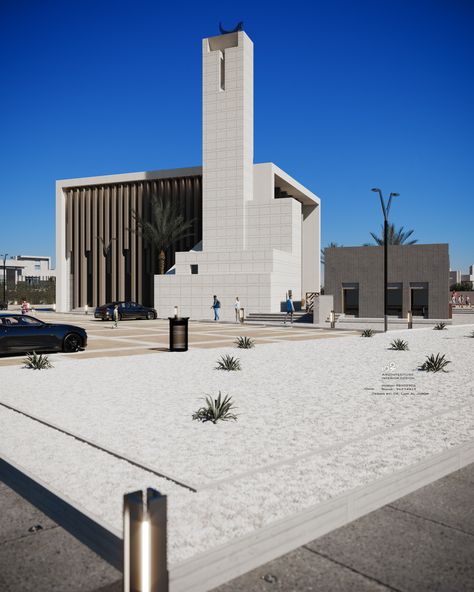 Mosque Design Islamic Architecture, Post Modern Architecture, Hotel Facade, School Building Design, Mosque Design, Modern Church, Beige Living Rooms, Mosque Architecture, Architecture Concept Drawings