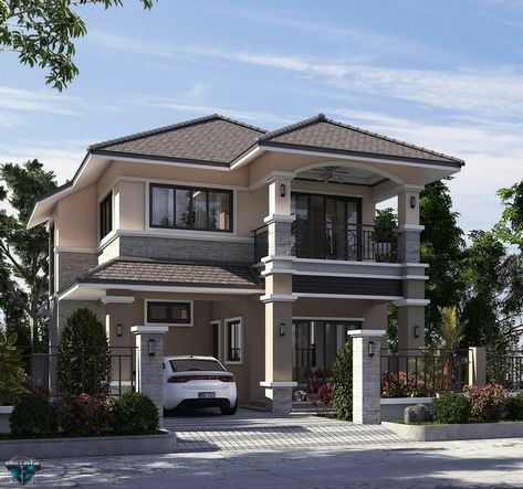 Philippines House Design, Two Story House Design, 2 Storey House Design, Two Story House, Building House Plans Designs, House Plan Gallery, Architectural Design House Plans, House Arch Design, Model House