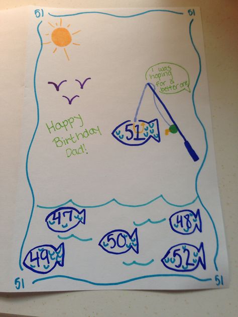 Fishing Birthday Card for Dad Diy 60th Birthday Card, Fishing Birthday Card, Diy Fishing Birthday Card, Fly Fishing Birthday Cards, Fish Birthday Cards, Diy Birthday Cards For Dad, Birthday Cards For Fishermen, Birthday Card Fishing Theme, Fishing Birthday Cards