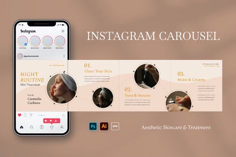 Aesthetic Elements Canva, Skincare Instagram, Instagram Carousel, Aesthetic Skincare, Cool Instagram, Change Image, Graphic Templates, Envato Elements, Skin Care Treatments