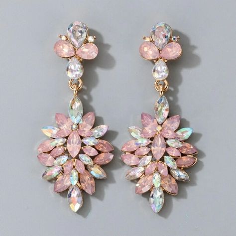 Catches The Light And Sparkles. Sturdy Posts With Circle Back For Comfortable Wear. Soft Pink And Goldtone. Perfect For A Night Out Or Party. Costume Earrings, Daisy Earrings, Rhinestone Decor, Skull Earrings, Fashion Jewelry Earrings, White Rhinestone, Rhinestone Jewelry, Pink Rhinestones, Large Earrings