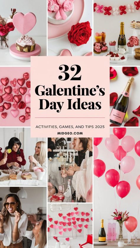 Celebrate Galentine’s Day 2025 in style! 🎉 Discover the true Galentine’s Day meaning and learn how to throw a Galentine’s Day party your friends will never forget. From creative Galentine’s Day party activities to exciting Galentine’s Day party games, we’ve got all the inspiration you need. Explore unique Galentine’s party ideas that include fun party games and special ways to celebrate your friendship. Plus, find out what are the rules for Galentine’s Day to make the event extra memorable. Let’s make your Galentine’s party activities unforgettable this year! Best Galentines Party, Galentine’s Brunch Activities, Gal-entines Day Activities, Fun Things To Do At A Galentines, Galentines Party Questions, Galentine's Game Ideas, Valentines Day Activity Ideas, Galentine's Party Activity, Church Valentines Party Games For Adults