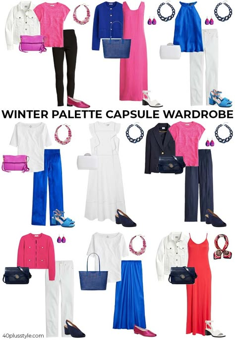 Winter color palette - are you a winter season color type? Deep Winter Palette Outfits, True Winter Palette, Bright Winter Outfits, True Winter Color Palette, Cool Winter Color Palette, Deep Winter Palette, Deep Winter Colors, White Outfits For Women, Winter Palette