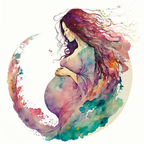 Pregnancy Drawing, Medical Artwork, Pregnancy Illustration, Birth Art, Maternity Photography Poses Pregnancy Pics, Pregnancy Art, Colored Pencil Artwork, Mother Art, Poetry Art