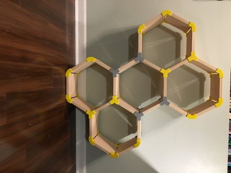 Hexagon Display Design, Honeycomb Storage Shelves, Hexagon 3d Design, Hexagon Storage, Autodesk Inventor, Hexagon Shelves, Maker Space, The Maker, Super Glue