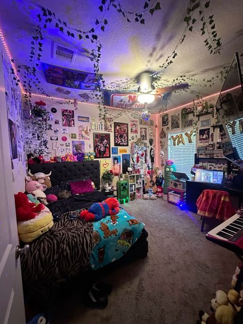 Overdecorated Room, Scenecore Room, Cluttercore Room, Maximalism Bedroom, Maximalism Room, Room Decor Maximalist, Alt Room, Cluttered Room, Emo Room