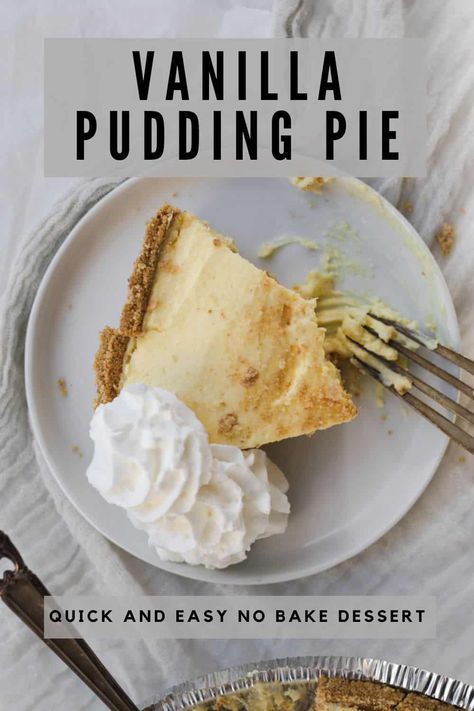 Things To Make With Instant Pudding, Graham Cracker Crust Vanilla Pudding Pie, Vanilla Pudding Cream Cheese Dessert, Vanilla Pudding Desserts Graham Crackers, Graham Cracker Vanilla Pudding Dessert, Vanilla Pudding Pie Instant, No Bake Vanilla Pudding Pie, Vanilla Cream Pie Recipes, What To Do With Vanilla Pudding