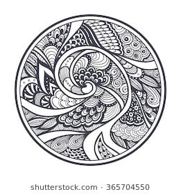 Doodle Zen, Zen Doodle Patterns, Zentangle Artwork, Zen Doodle Art, Tangle Doodle, Detailed Coloring Pages, Tangle Art, Tangle Patterns, Zentangle Drawings