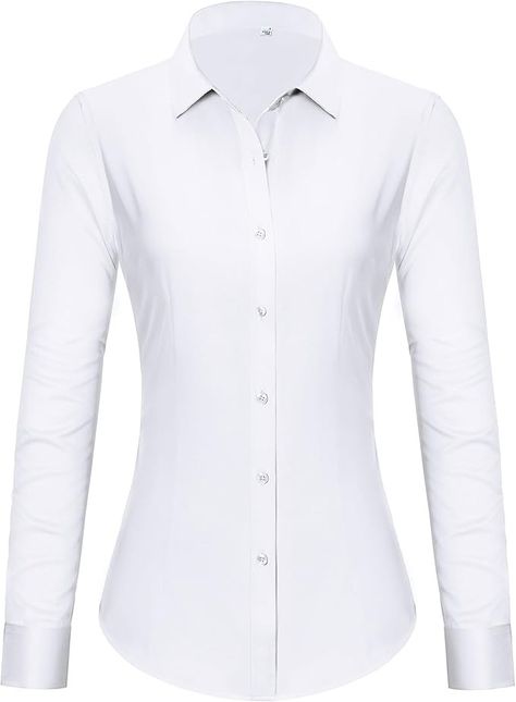 Blouses for Women Business Casual Work Women's Dress Shirts Office Ladies Tops and Blouses Long Sleeve Button Down Blouses Collar Dressy Formal Career Professional Attire White L at Amazon Women’s Clothing store Button Down Shirt Women, Women Business Casual, Blouses Long Sleeve, Office Blouse, Ladies Tops Blouses, Business Attire Women, Business Casual Work, Women's Button Down Shirt, Womens Business Casual