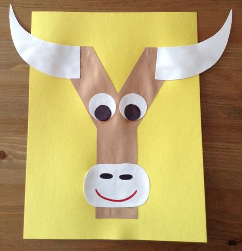 y is for yak craft | via erin denney Y Is For, Yak Craft, Y Is For Yak, Letter Y Crafts, Preschool Letter Crafts, Zoo Phonics, Alphabet Crafts Preschool, Abc Crafts, Alphabet Letter Crafts