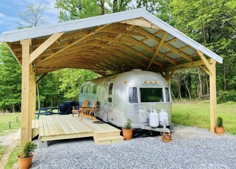 Rv Shelter, Rv Carports, Airstream Remodel, Rv Cover, Rv Homes, Outdoor Shelters, Instagram Brand, Trailer Living, Vintage Airstream