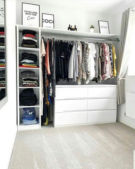 Bed In Closet Aesthetic, Bedroom Wardrobe Design, Modern Style Bedroom, Bed In Closet Ideas, Closet Aesthetic, Closet Renovation, Wardrobe Room, Closet Remodel, Closet Decor